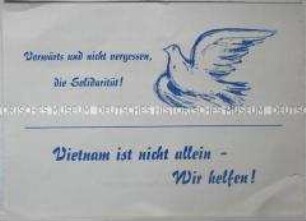 Handzettel der DSF und der Nationalen Front mit dem Aufruf zur Solidarität mit Vietnam