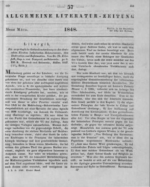 Kliefoth, T.: Die ursprüngliche Gottesdienstordnung in deutschen Kirchen lutherischen Bekenntnisses, ihre Destruction und Reformation. Rostock, Schwerin: Stiller 1847
