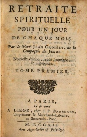 Retraite Spirituelle Pour Un Jour De Chaque Mois, 1