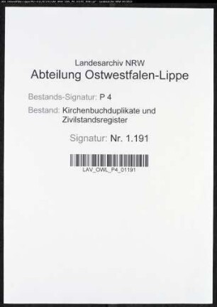 Kirchenbuchduplikat der katholischen Gemeinde Kirchhundem (GHT 1817-1823). (Gemeinde: Kirchhundem, katholische Gemeinde)