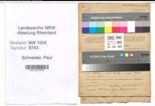 Entnazifizierung Paul Schneider , geb. 01.09.1909 (Kaufm.Angestellter)