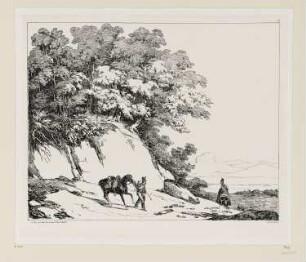 Landschaft mit Kavalier, Blatt 47 der Folge "Federzeichnungen"