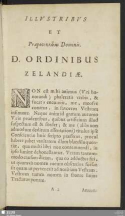 Illustribus Et Praepotentibus Dominis, D. Ordinibus Zelandiae