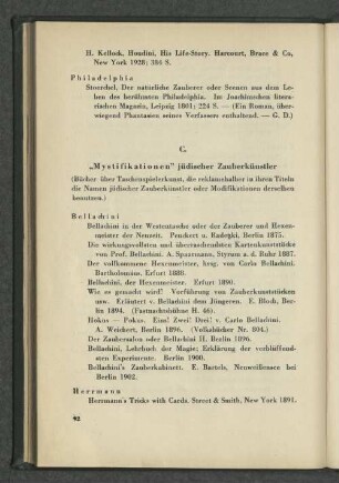 C. "Mystifikationen" jüdischer Zauberkünstler