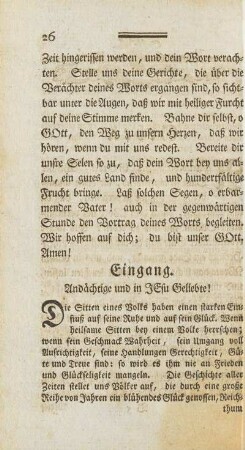 Eingang. Andächtige und Jesu Geliebte!