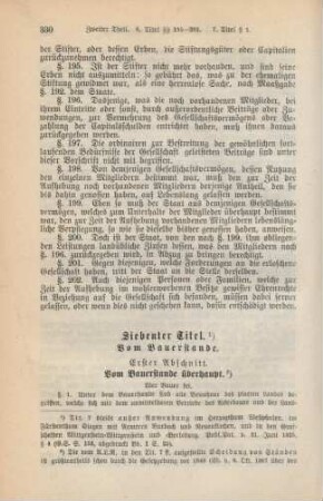 Siebenter Titel. Vom Bauerstande.