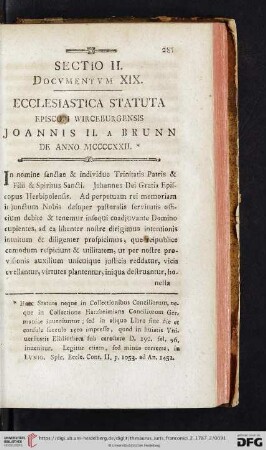 Sectio II, Docvmentvm XIX