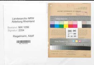 Entnazifizierung Adolf Riegelmann , geb. 26.07.1911 (Zahnarzt)