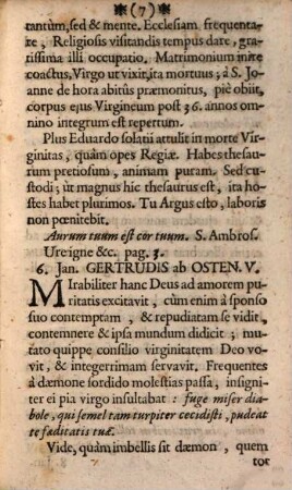 Flores Quotidiani Sive Sanctorum Castitatis amantium exempla : Per singulos anni dies Collecta Et Castorum Hominum Imitationi Proposita, [1]