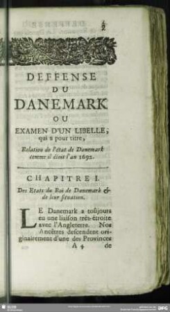 Chapitre I. Des Etats du Roi de Danemark & de leur situation