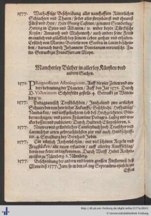 Mancherley Bücher in allerley Künsten und andern Sachen.