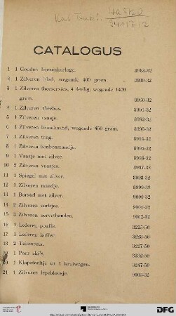 Catalogus (Nr. 1-1045)