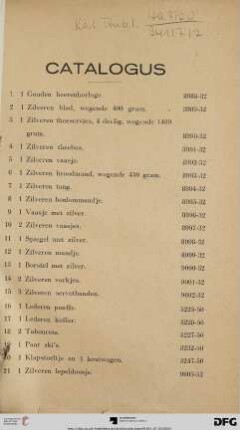 Catalogus (Nr. 1-1045)