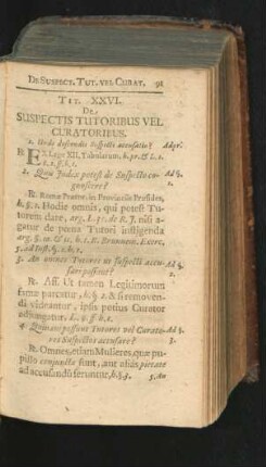 Tit. XXVI. De Suspectis Tutoribus Vel Curatoribus.