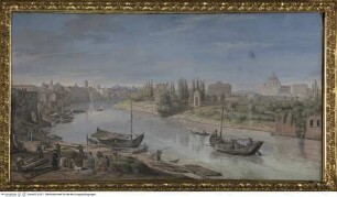 Romvedute mit dem Porto della Legna, den Prati di Castello mit Engelsburg und Petersdom