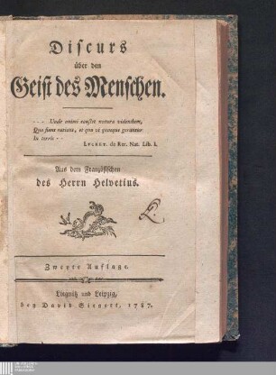 Discurs über den Geist des Menschen
