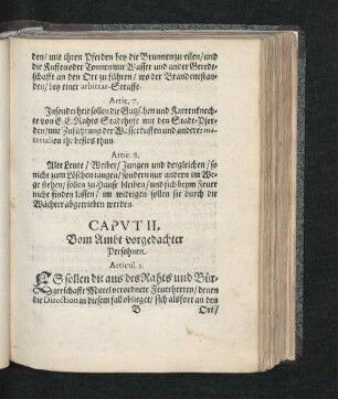 Caput II. Vom Ambt vorgedachter Persohnen.
