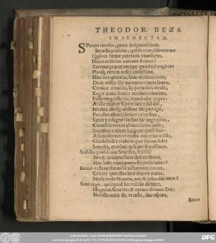 Theodor. Beza Insectam.