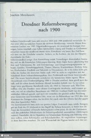 Dresdner Reformbewegung nach 1900