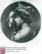 Alfons XIII. König v. Spanien (1886-1941) / Porträt im Profil mit Ehefrau Victoria Eugenia geb. Prinzessin von Battenberg (1887-1969), Brustbilder in Medaillon