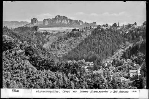 Sächsische Schweiz, Blick auf Ostrau und Vordere Schrammsteine