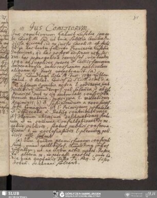 III. Jus Comitiorum