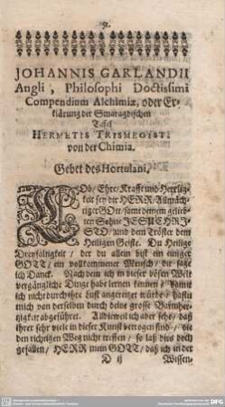 Hermetis Trismegisti von der Chemia