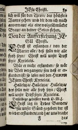 Von der Aufferstehung Jesu Christi.