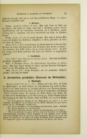 II. Fortwirken griechischer Elemente im Mittelalter