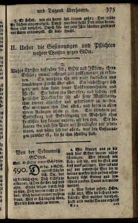 II. Ueber die Gesinnungen und Pflichten wahrer Christen gegen Gott.