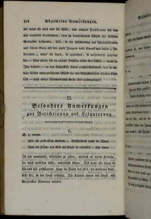 II. Besondere Anmêrkungen zur Berichtigung und Erläuterung.