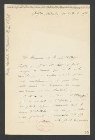Brief an Ferruccio Busoni : 15.09.1903