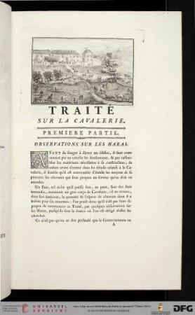 Première partie: Observations sur les Haras