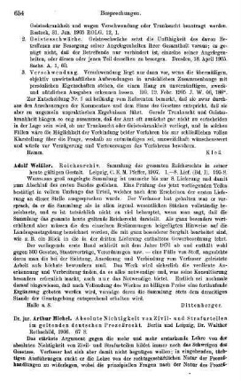 654-655, Arthur Michel. Absolute Nichtigkeit von Zivil- und Strafurteilen im geltenden deutschen Prozeßrecht. 1907