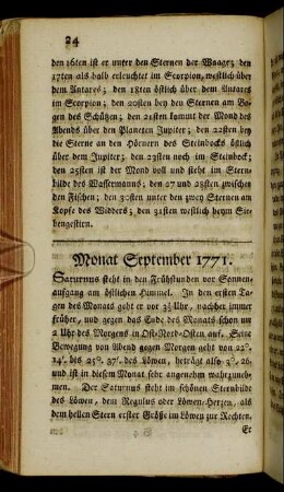 Monat September 1771.
