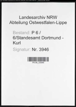 Sterberegister Standesamt Dortmund-Kurl (XV)