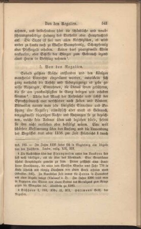 5. Von den Regalien.