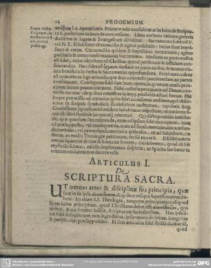 Articulus I. De Scriptura Sacra