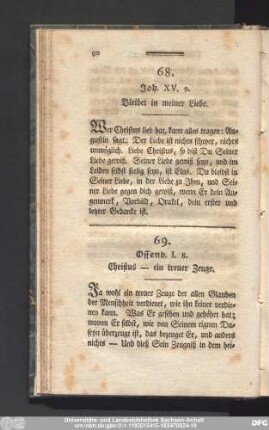 68. Joh. XV. 9. Bleibet in meiner Liebe.