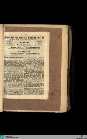 Karlsruher Tagblatt, 7. Auflage. Methode Toussaint-Langenscheidt