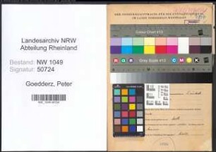 Entnazifizierung Peter Goedderz , geb. 30.04.1899 ()
