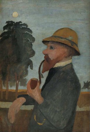 Otto Modersohn mit Pfeife