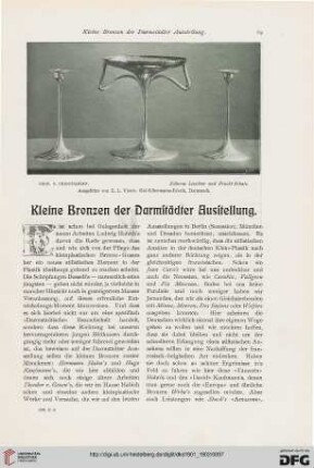 Kleine Bronzen der Darmstädter Ausstellung