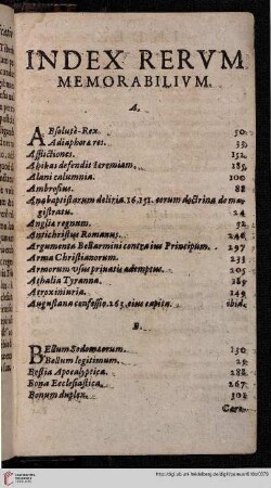 Index Rerum Memorabilivm