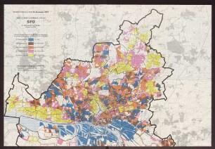 Bundestagswahl vom 19.November 1972 - Zweitstimmen in Hamburg für die SPD in den Wahlbezirken