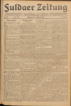 Ausgabe vom Freitag, den 27. Februar 1914.