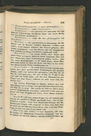 Evaporationsglocke, - siehe Abdampfen. Evaporiren, - siehe Abdampfen. Explosion Exsiccator, - siehe die Art. Abdampfen und Trocknen. Extract