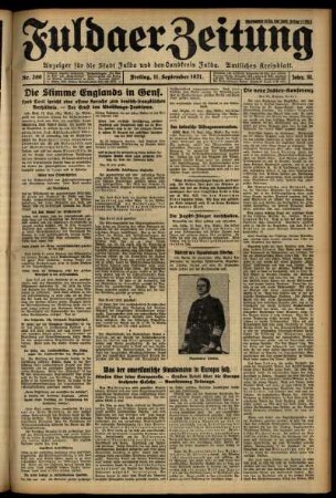 Ausgabe vom Freitag, den 11. September 1931.