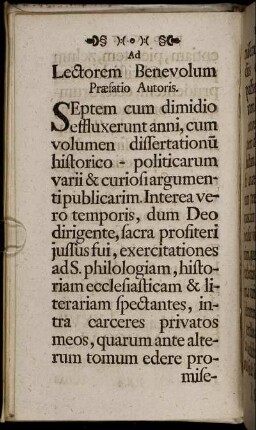 Ad Lectorem Benevolum Præfatio Autoris.