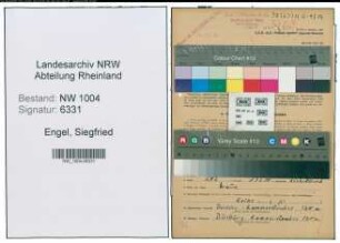 Entnazifizierung Siegfried Engel , geb. 23.08.1908 (Laborant)